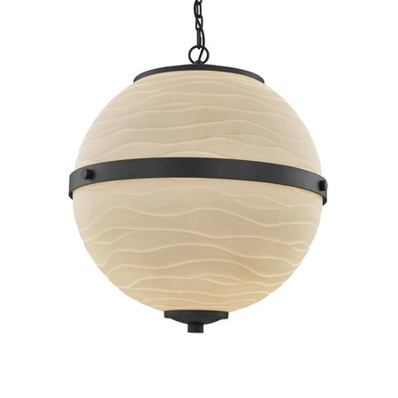 Justice Design Group Imperial 17" LED Hanging Globe PNA-8040-WAVE-MBLK-LED4-2800